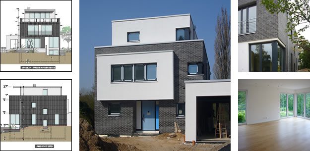 Neubau Einfamilienhaus, Düsseldorf-Nord – Projektcollage