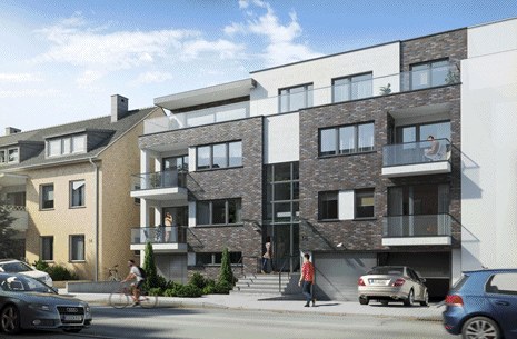 Neubau Mehrfamilienhaus in Düsseldorf mit Klinker- und Putzfassade